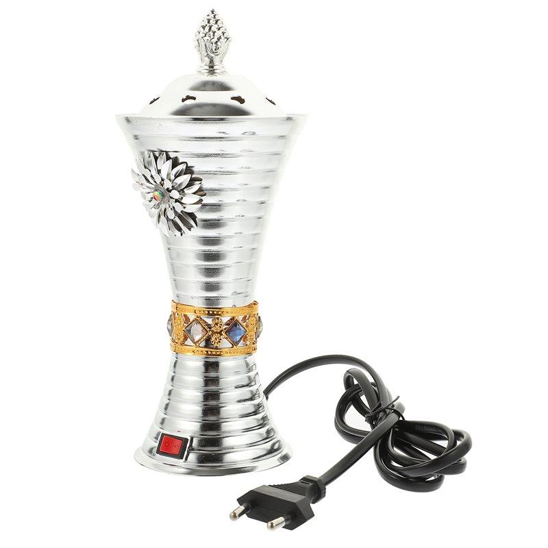 

2025 Trend SPA Burner Electric Burner Censer Iron Incense Burner Decorative Burner EU Plug Decor серебряный