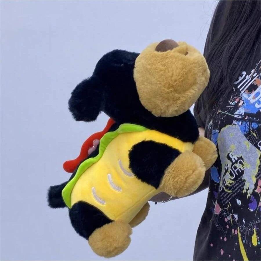 Cute Hot Dog Plush Toys Sausage Cartoon Doll Soft Stuffed Animals Sleeping Pillow Birthday Gift for Boyfriend Girlfriend