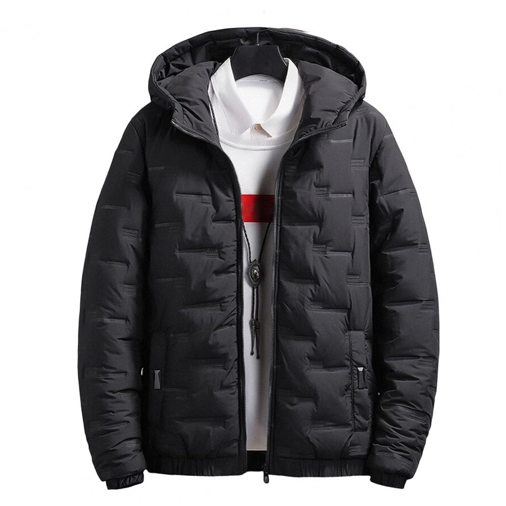 Cozy Trendy Thicken Elastic Cuff Jacket Winter Men Jacket Long Sleeve Streetwear