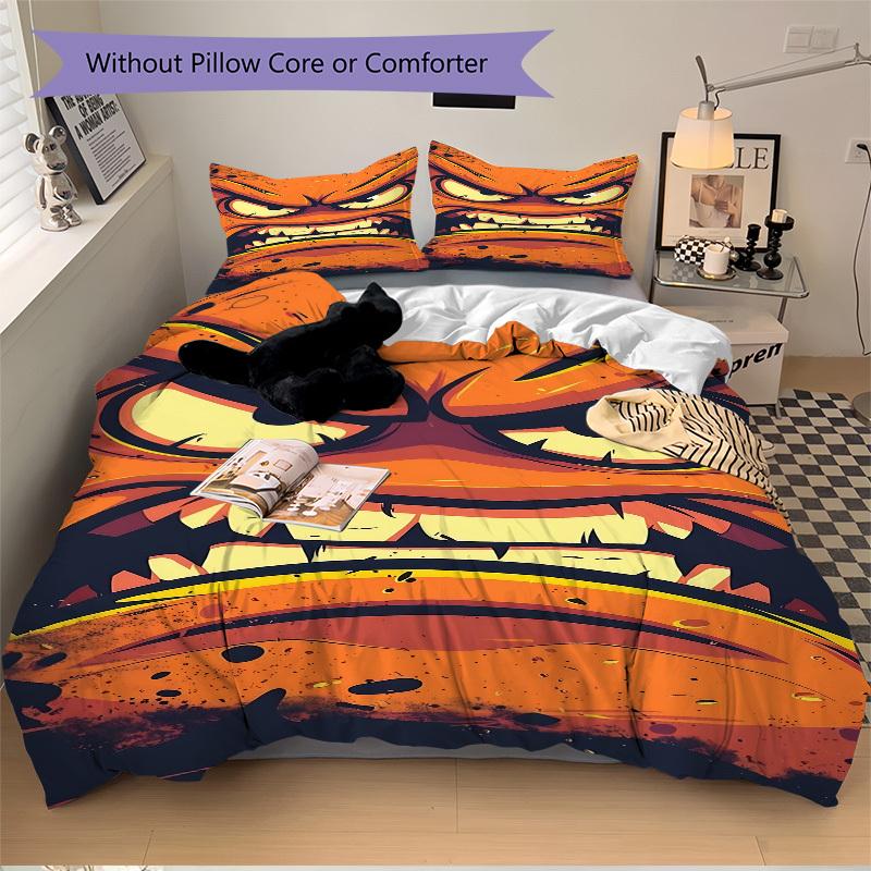 3pcs bedding set Angry Face Includes 1 Comforter + 2 Pillowcases, Without Pillow Inserts, Soft Comfortable,a0909073