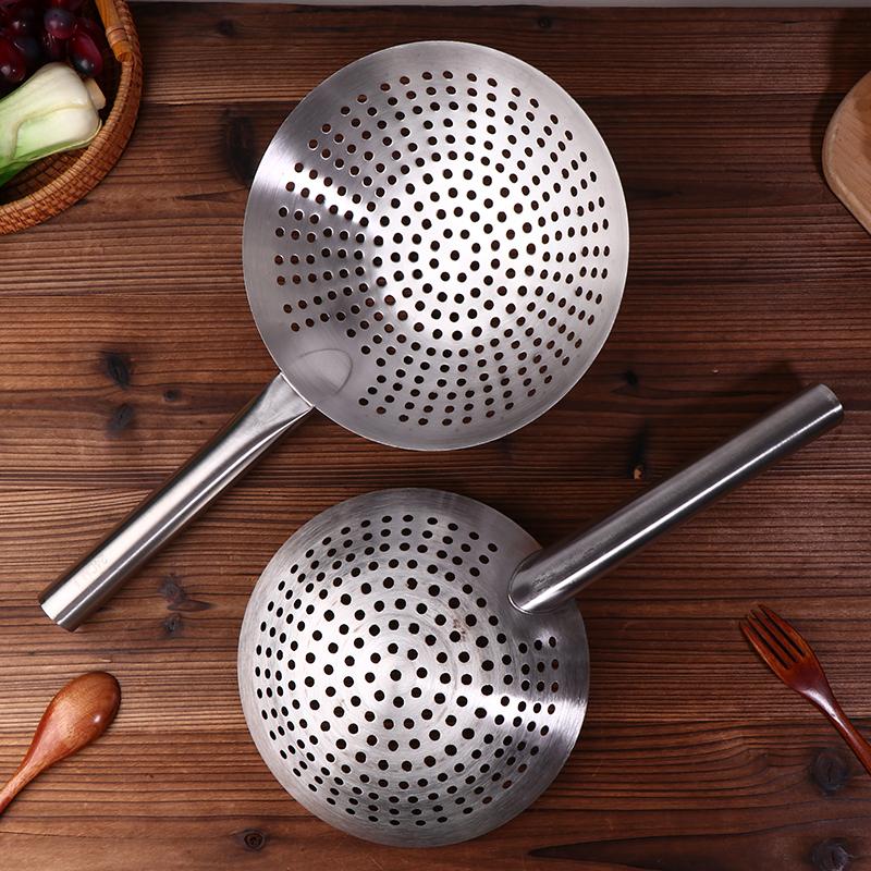 Thickened 304 Stainless Steel Noodles Spoon Colander With Long Handle Oil Skimmer Food Strainer Sieve Skimmer Scoop Kitchen Tool