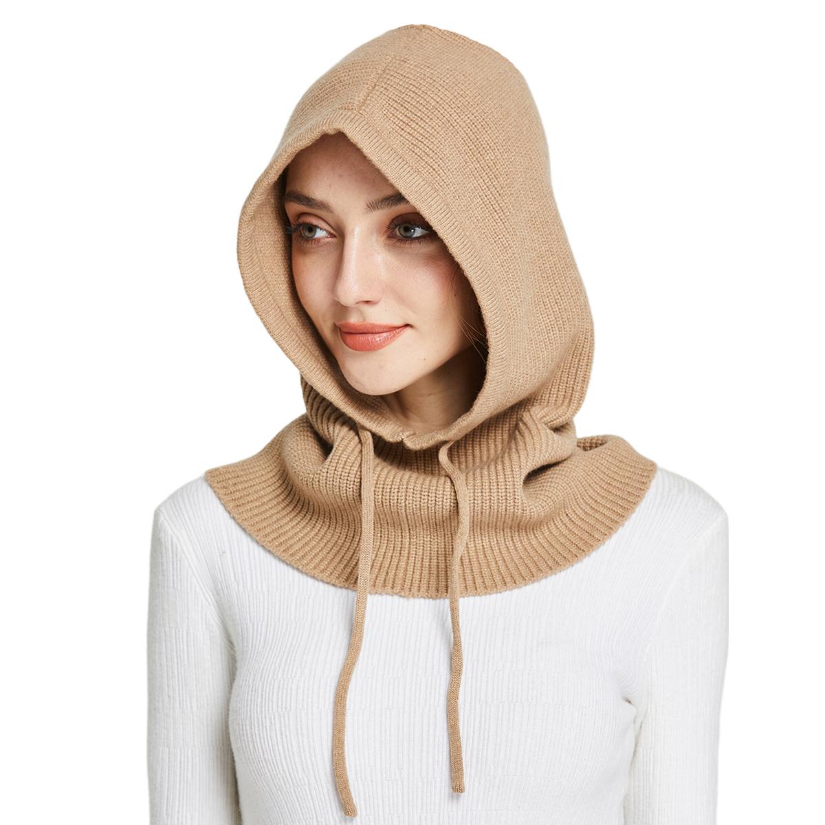 

Вязаные шерстяные балаклавы Skullies для женщин и мужчин, зимние шерстяные шарфы с капюшоном и завязками, шапки для защиты шеи и лица, шапочки для пар