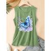 2026 Vintage Tinte Floral Monarchfalter Druck Damen Ärmellose Weste Rundhalsausschnitt Tägliches Pendeln Frühling Sommer Herbst Tanktop