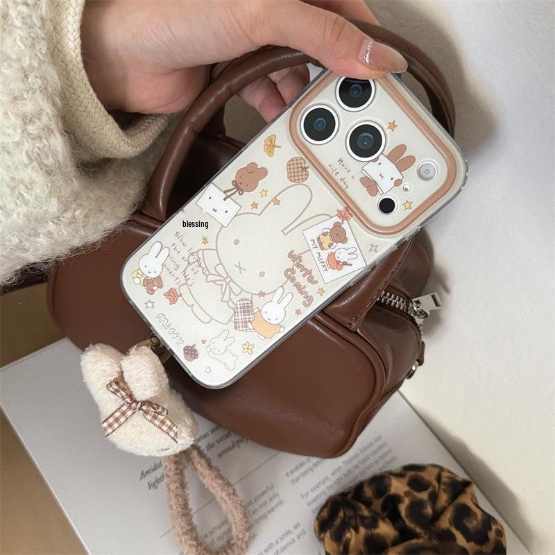 Maple Leaf Rabbit Illustration iPhone Case for iPhone17, 16ProMax, 15, 14 - Autumn/Winter Design