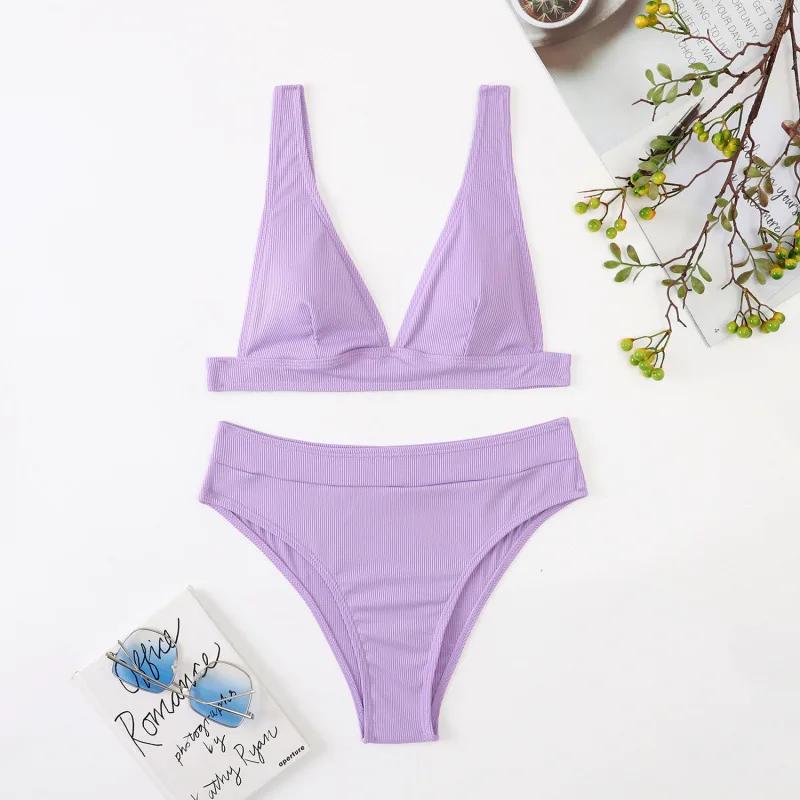 Sexy High-Waist Bikini Swimsuit 2025 New Independent Station Cross-Border Swimwear Separate Station Hot Sale Sensual Bikini Set