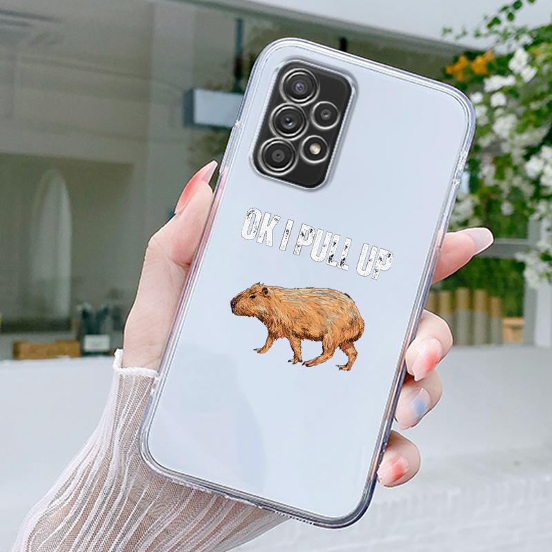 Cute Cartoon Capybara Phone Case For Samsung A15 A13 A35 A55 A51 A71 A41 A31 A03S A05 A17 A23 A25 A33 A53 A73 5G A07 4G Cover