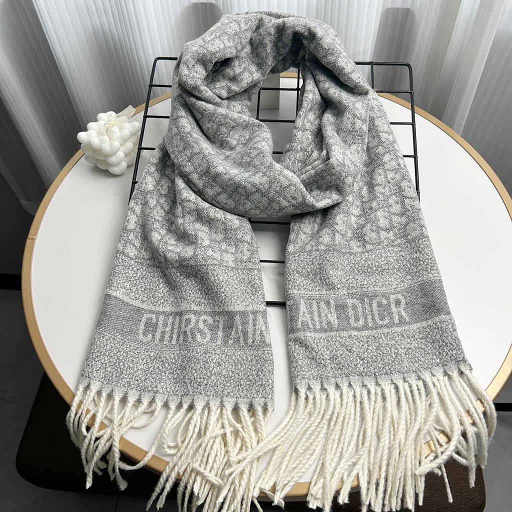 New Letter Printed Warm Women's Scarf Winter Imitation Cashmere Tassel Long Shawl