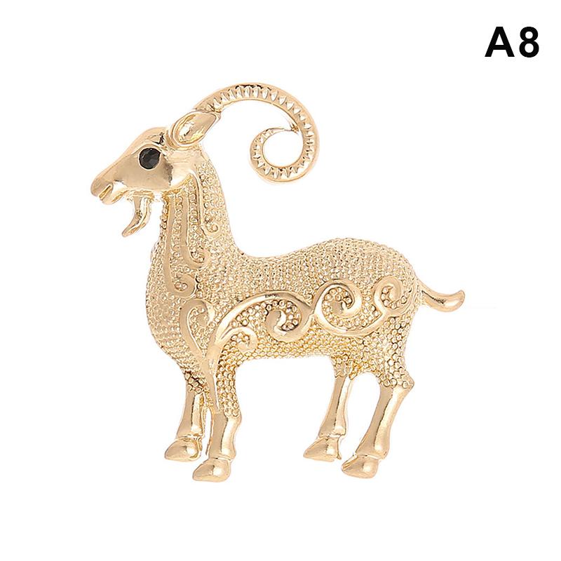Elegant Sheep Goat Shaped Brooch Rhinestone Pearls Lapel Pin Animal Brooch Perfect For Daily Wear Party Dresses