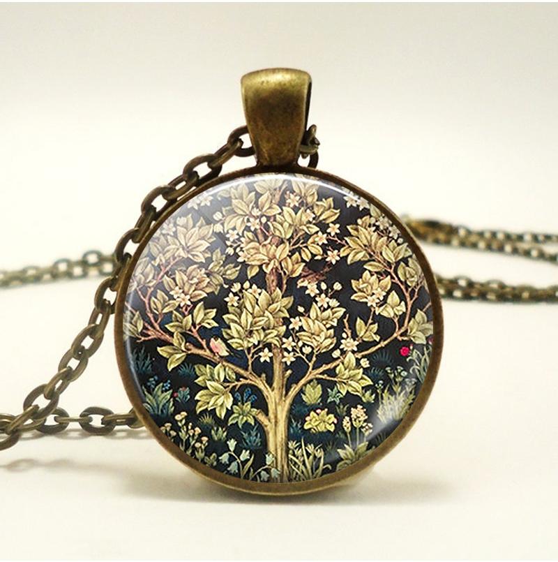 

Time Gem Tree of Life Glass Dome Necklace Glass Pendant