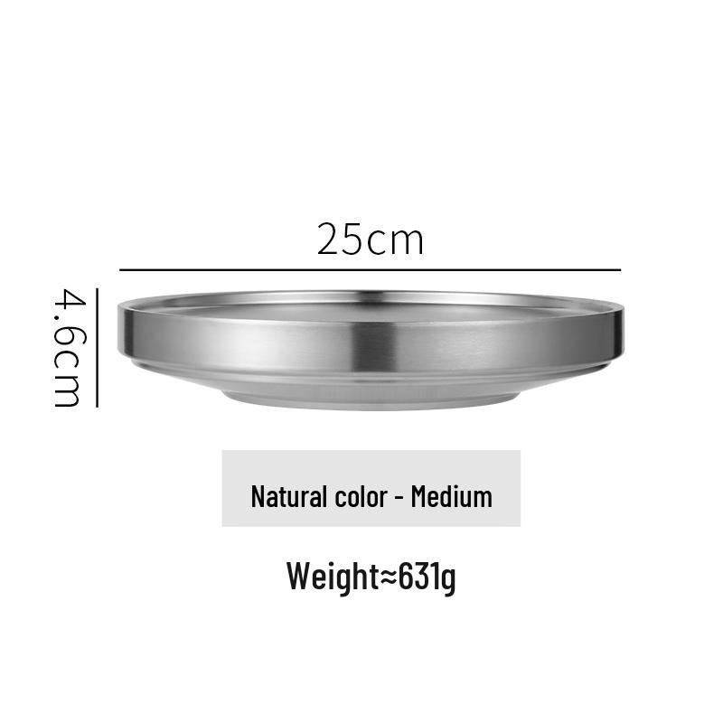 Korean Style Gold Double-Layer Stainless Steel Plate for BBQ & Hot Pot