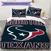 Houston Texans Muster Bettwäsche Steppdecken-Set Bettbezug Kissenbezug Heimdekoration Geburtstagsgeschenk (1*Bettbezug + 2*Kissenbezug ohne Füllung)