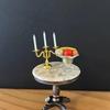 1/2 PCS Vintage 3-Arm Candelabra with Candles – 1:12 Miniature in Gold/Silver for Dollhouse, Fairy Garden & Micro Landscapes