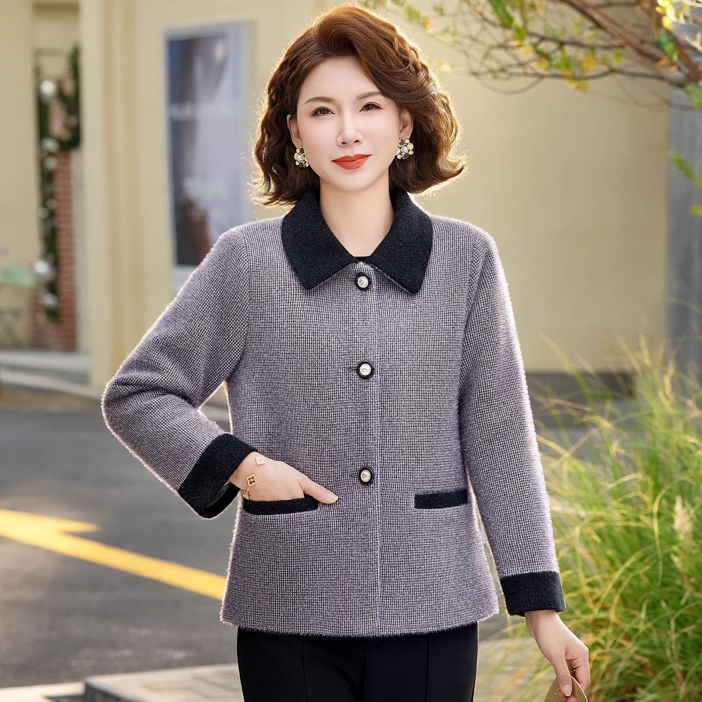 

Spring Fashion Jacket for Middle-Aged & Elderly Women 2026 3XL (recommended 125-140 jin)