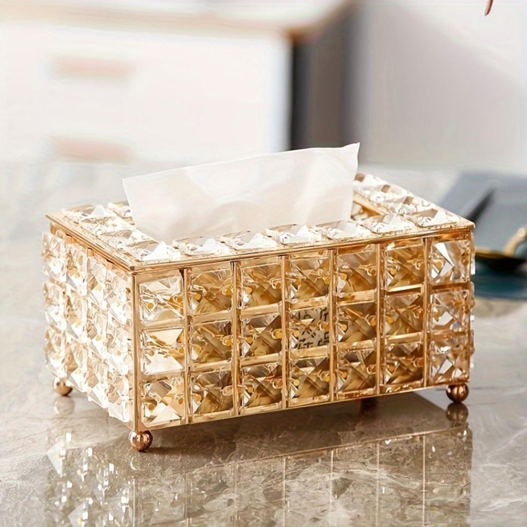 1pc Luxurious Tissue Box Desktop Tissue Holder Tissue  Box For Bathroom Living Room Bedroom Vanity Countertop  Decor Bathro