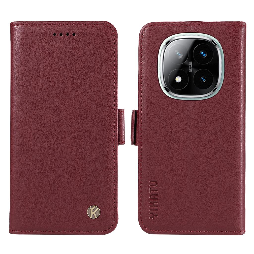 YIKATU YK-003 For Xiaomi Redmi Note 14 Pro+ 5G/Note 14 Pro 5G/Poco X7 5G Case Wallet Stand Leather Phone Cover Side Buckle