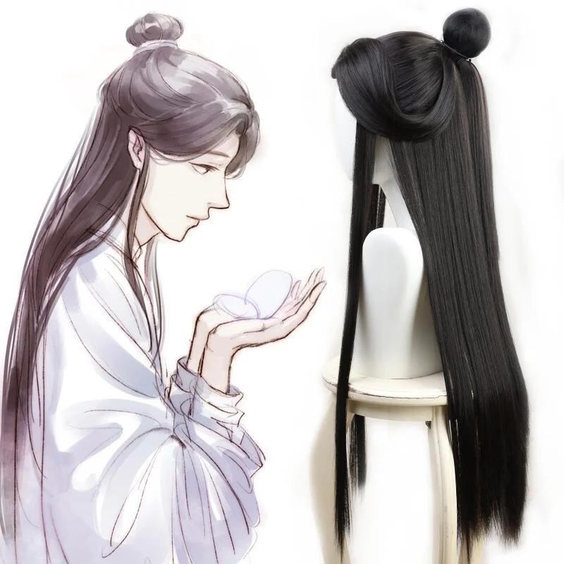 Anime Xie Lian Cosplay Wig Heaven Officials Blessing Cosplay Tian Guan Ci Fu Cosplay Black Heat Resistant Synthetic Hair Wigs