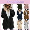 Gezellige Dames Warm Teddybeer Pluizige Jas met Capuchon Kunstbont Fleece Jas Bovenkleding Voor Ultiem Comfort