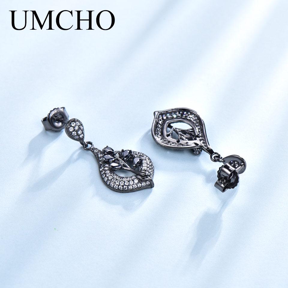 Umcho Clip-Ohrringe für Damen Nano Schwarzer Edelstein Jubiläum Geburtstag Valentinstag Schmuckgeschenke