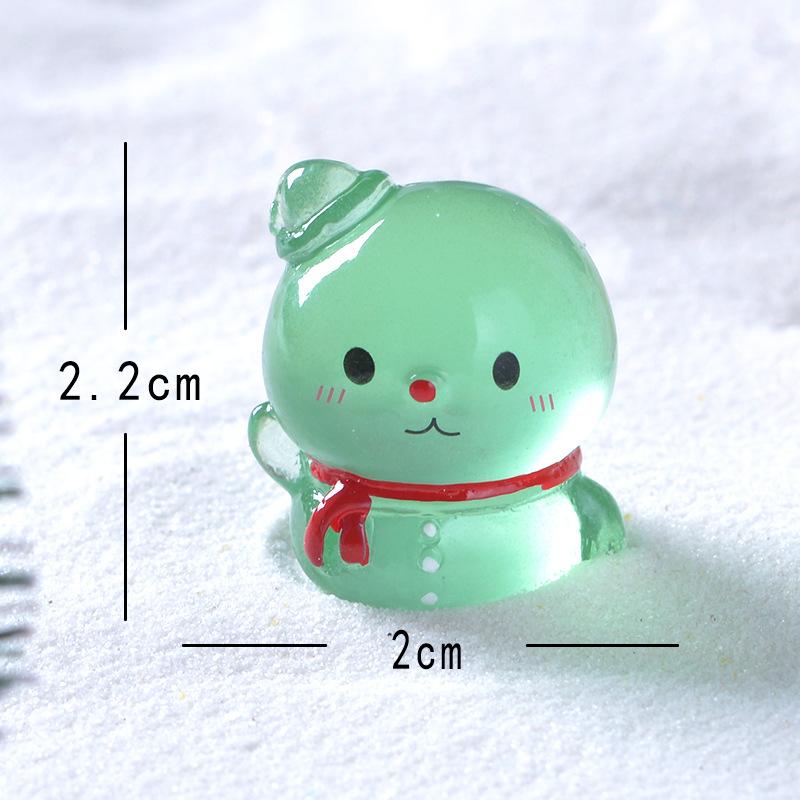 Christmas Glow-in-the-dark Cute Big-headed Snowman Snow Scene Small Ornaments and Accessories