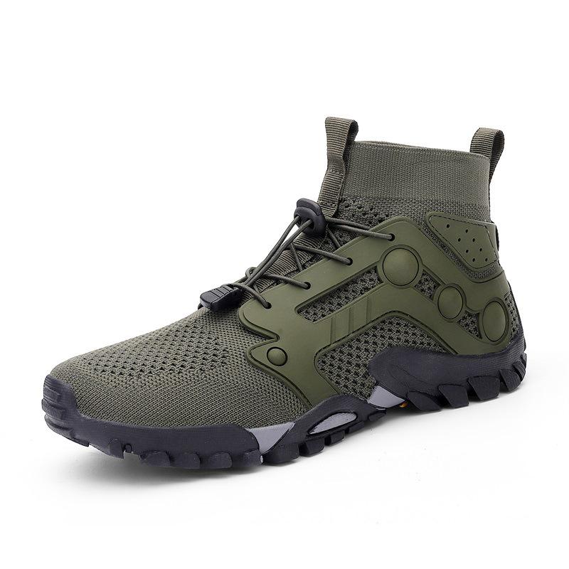 Men's Flyknit High-Top Hiking and River Tracing Shoes | Women's Amphibious Summer Style Outdoor Footwear