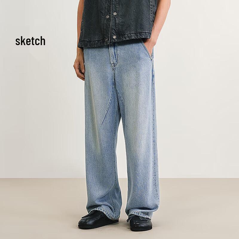 

Croquis Men s Rolled-Hem Loose Straight-Leg Denim Jeans L