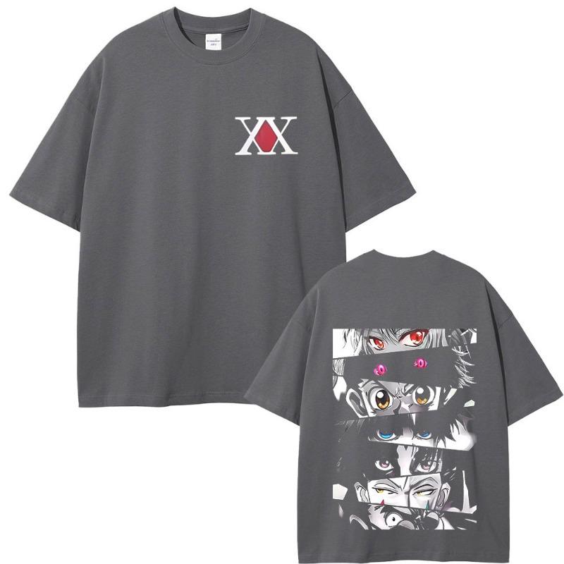Anime Hunter X Hunter Eyes Graphic T-shirt Men Women Soft Cotton T Shirts Male Fashion Manga Oversized Streetwear