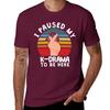 I paused my K-Drama to be here, KDrama T-Shirt korean fashion boys whites Men's t-shirts