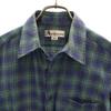 Aquascutum made in Japan Check Pattern Long sleeve shirt green Men's Used