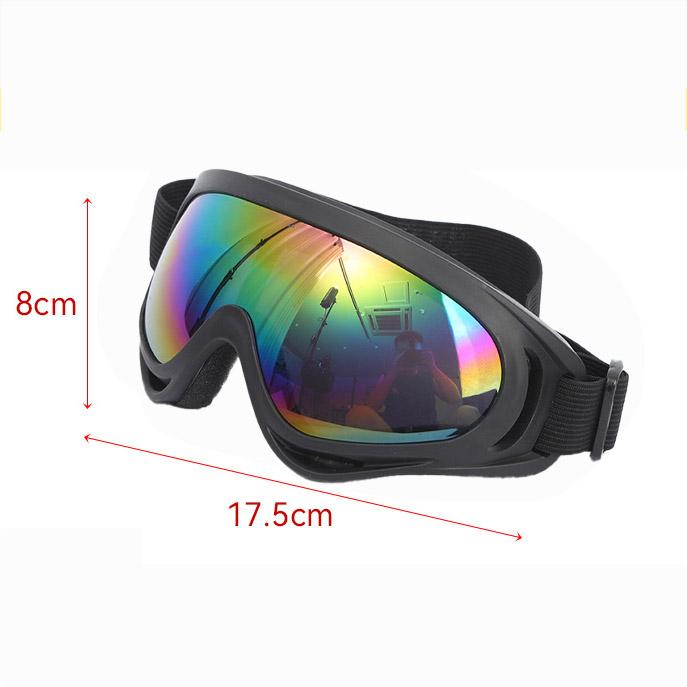 Versatile Windproof Sports Goggles for Skiing, Cycling & Motorcycle Riding, Durable PC Frame & Lens, Black