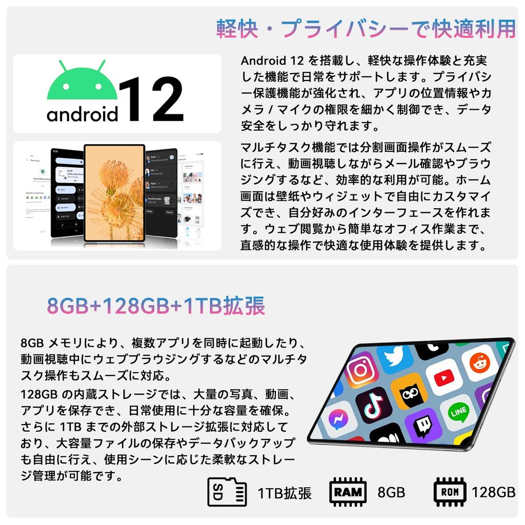 Npad Pro Android Tablet 4G Model Rozlišení 4 Reproduktory GSM Certifikován Widevine L1 Netflix 18W PD Rychlé Nabíjení 7500mAh 8GB 128GB 1TB Rozšíření CPU T616