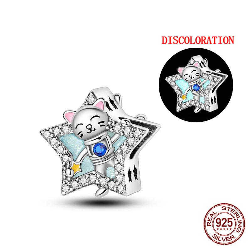 Fit Charms Fororiginal Bracelets And 3Mm Bracelets Cat Pendant Under The Mooncopper Jewelry Making For Women Gift