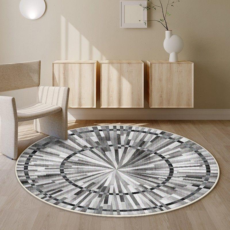 

Thickened Flannel Round Carpet Nordic Fluffy Plush Rug Modern Living Room Bedside Baby Crawling Mat 60*60cm