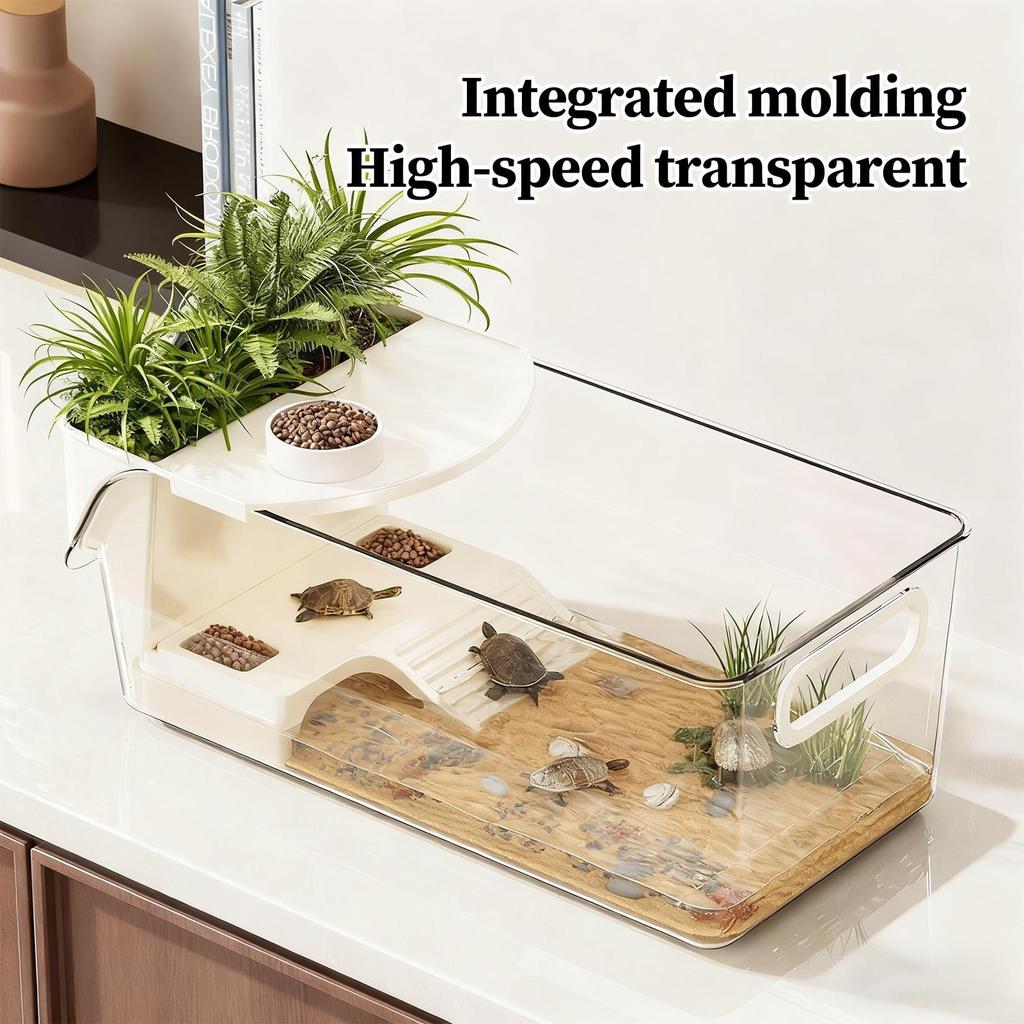 Large Turtle Tank Detachable Slider Reptile Accessories Clear Tortoise Tank Reptile Enclosure For Tree Frog Salamanders Crayfish