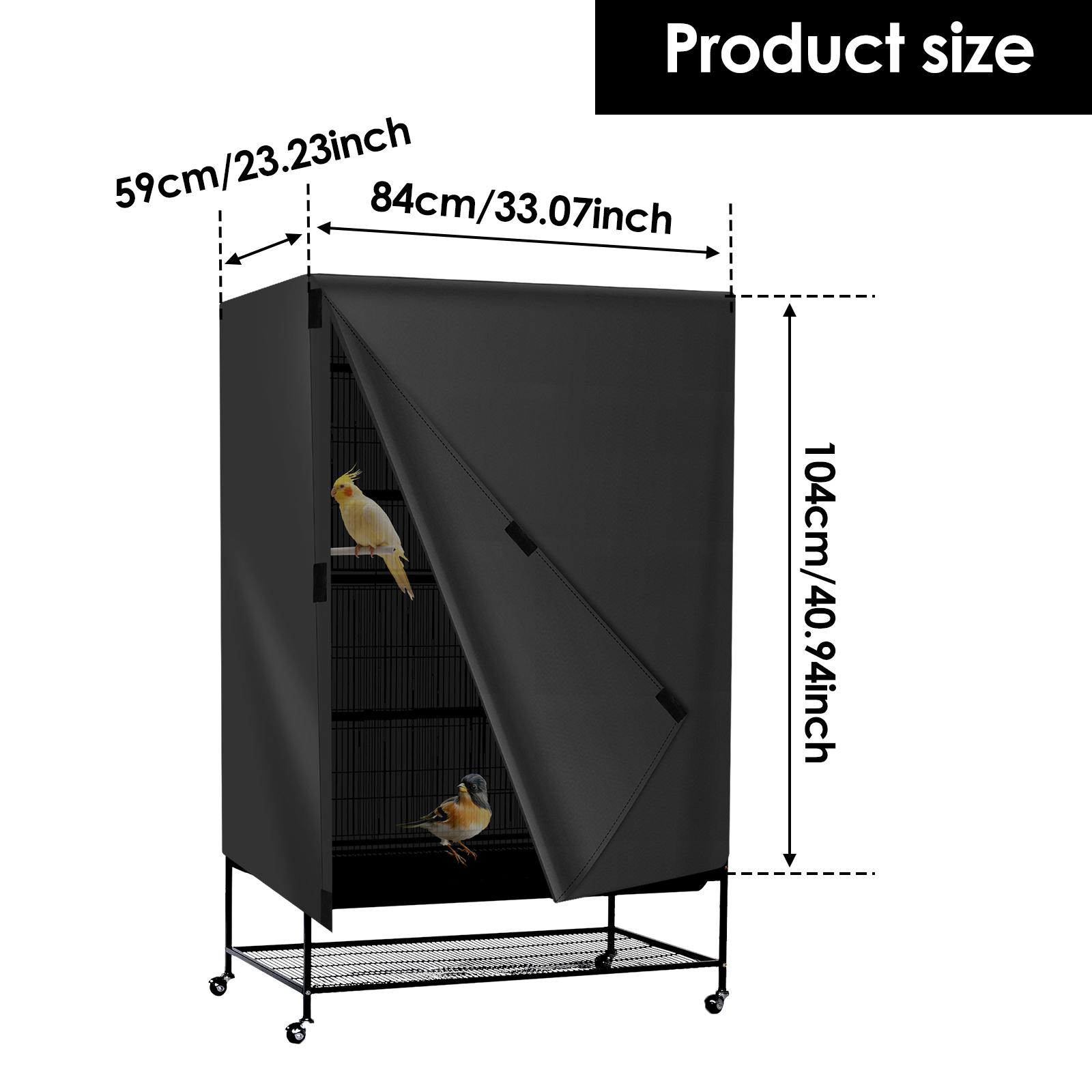 

Bird Cage Cover Waterproof Oxford Cloth Pet Cage Cover Adjustable Birdcage Cover Large Safe Bird Night Cover for Parrot Finches 84x59x104 cm чёрный