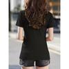 Women's Casual Fashion V-Neck Top Summer White T-shirt