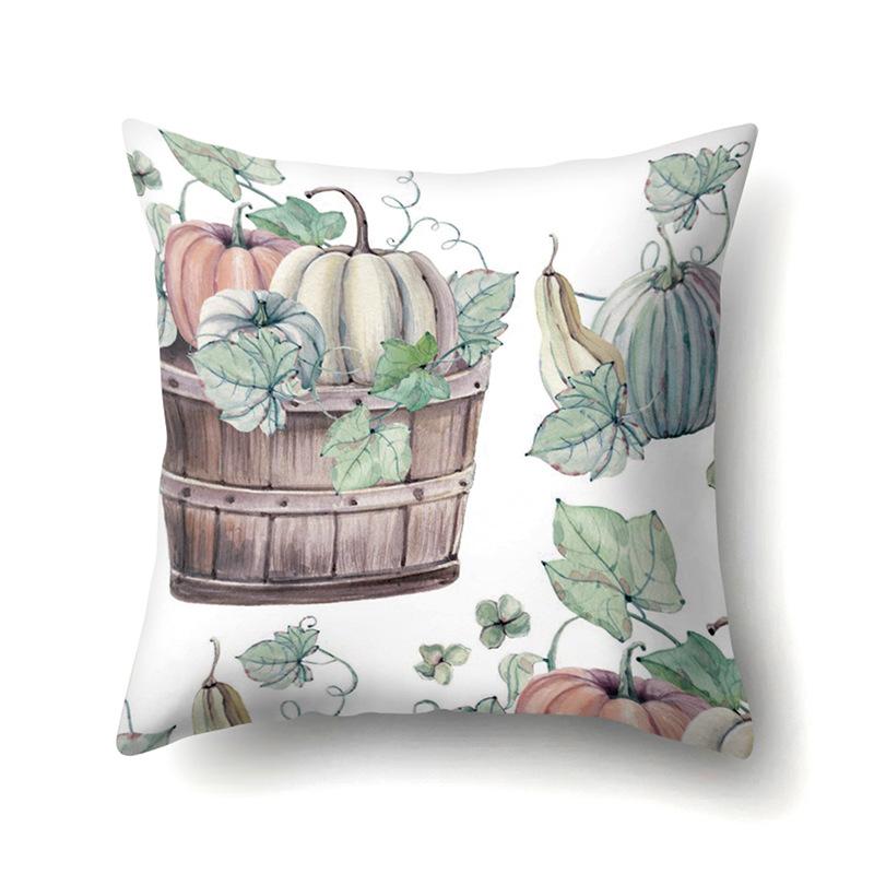 Thanksgiving Pillowcase Blessing Maple Leaf Pumpkin Sofa Cushion Cover Office Home Living Room Pillowcase