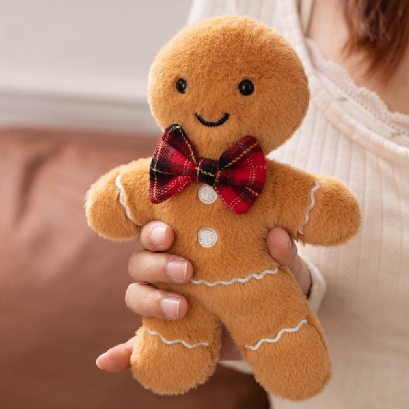 Christmas Man Gingerbread Pendant Plush Toy Doll Holiday Decor Keychain Couple