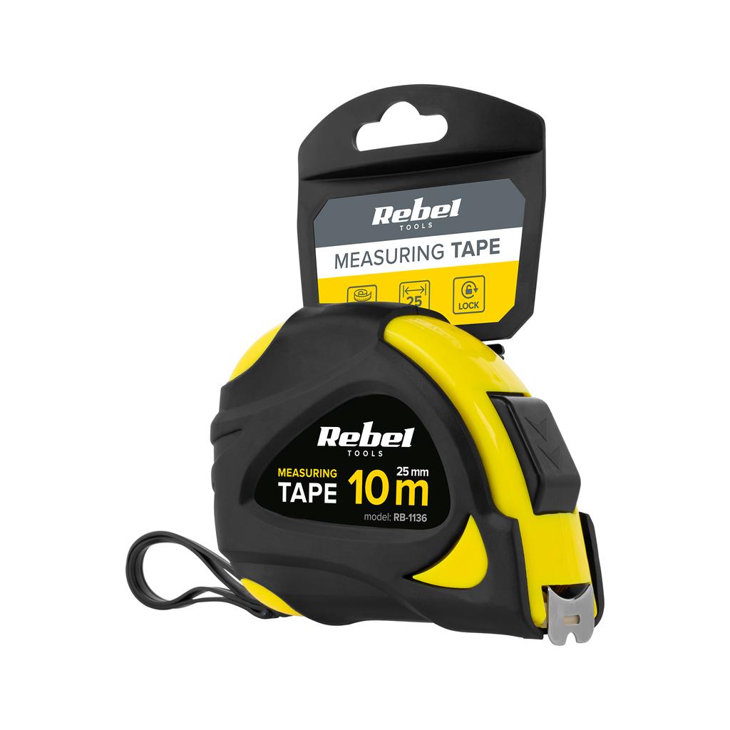 Rebel steel tape measure 10m 25mm