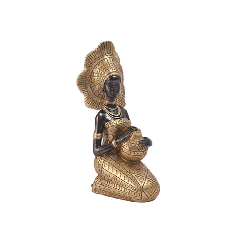 Statua Africana Escotica Tribale Donna Sculture Donne Africane Statuetta per Casa Ufficio Camera da Letto Decorazione Figura in Resina