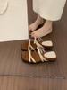 French thick-soled bow with open-toed square head slippers for women's summer wear, not tired of feet, small slope heels, beautiful sandals