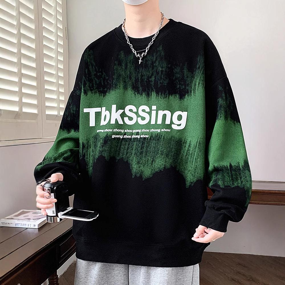 

Свитер с круглым вырезом Мужской Осенне-зимний Плюс Бархат Футболка с длинным рукавом Мужская Свободная и Красивая Базовая рубашка Топ Т XXXL