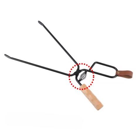 Firewood Tongs Metal Heat Resistant Lengthened Anti Scald BBQ Tongs for Fire Pit Camping Fireplace Use Camping Charcoal Clips