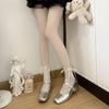 Milky White Hollow Ribbon Lace Women's Summer Short Calf Socks - Mary Jane Style