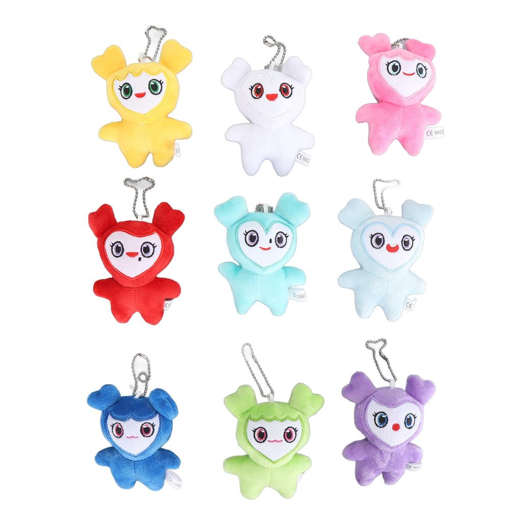 9 Stück Koreanisches Idol Bild Cartoon Puppen Entzückender Ausdruck PP Baumwollfüllung Weiche Plüsch Stoffpuppen