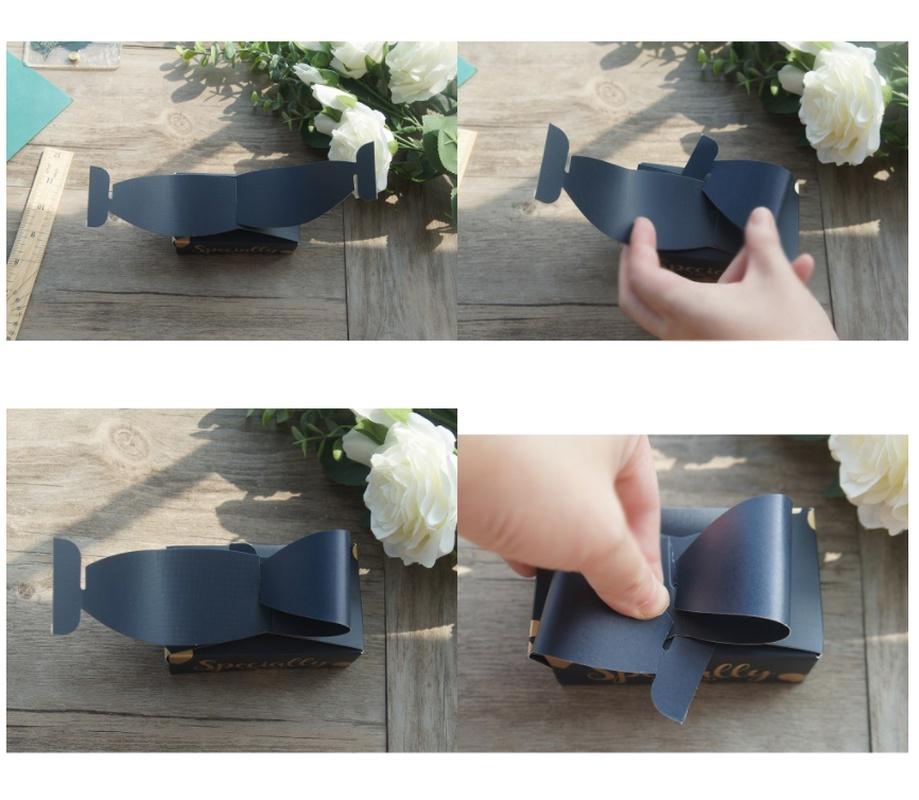 10Pcs Bow Paper Box As Soap Cookie Candy Little Gift Packaging Christmas Wedding Favors Gifts Decora