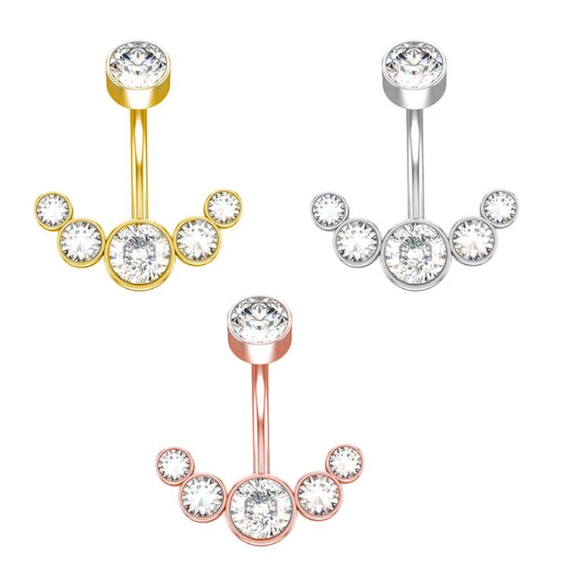 European & American Zircon Copper Belly Button Ring – Sexy Piercing Jewelry
