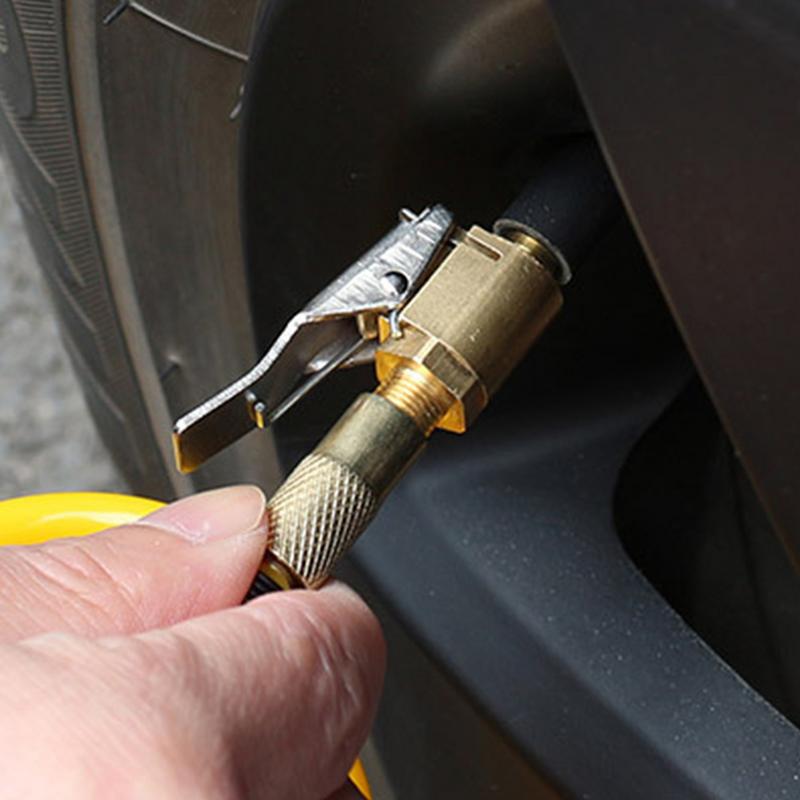 Car Tire Air Chuck Inflator Pump Valve Connector Clip-on Adapter Car Brass 8mm Tyre Wheel Valve For Inflatable Pump Dropship