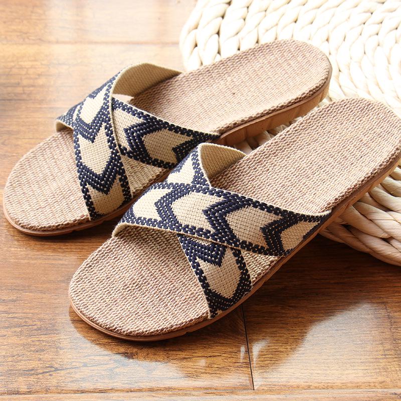 Linen Summer Indoor Anti-Slip Slippers for Couples