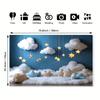 2D Twinkle Star Fluffy Cloud Backdrop Newborn Photography Background