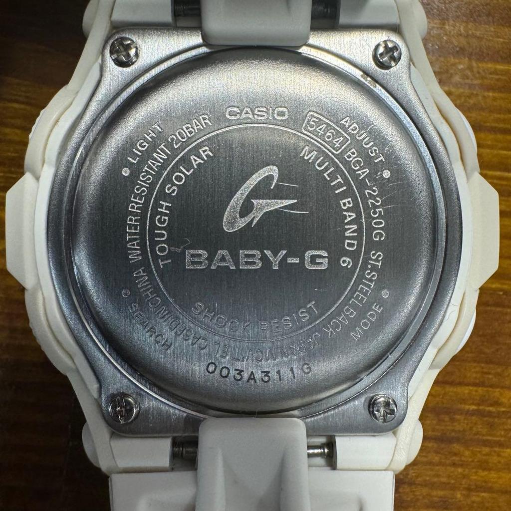 Used CASIO BABY-G White X Rose Gold Wristwatch, Beautiful Item